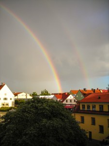 Regnbåge över Visby Östercentrum. Foto: Linda Dahlström